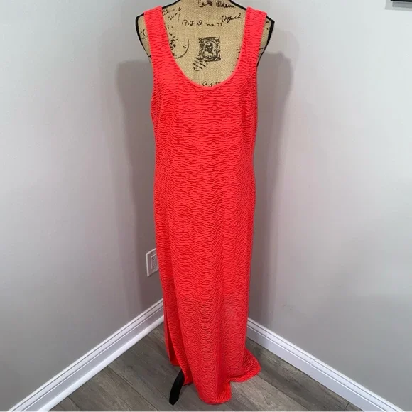 white christmas dresses 1970s Orange Crochet Maxi Dress main image 0